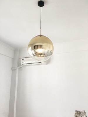 LukLoy Modern Mirror Glass Ball Pendant Light Copper Silver Gold Globe Loft Hanglamp Modern Lamp Kitchen Light Fixture