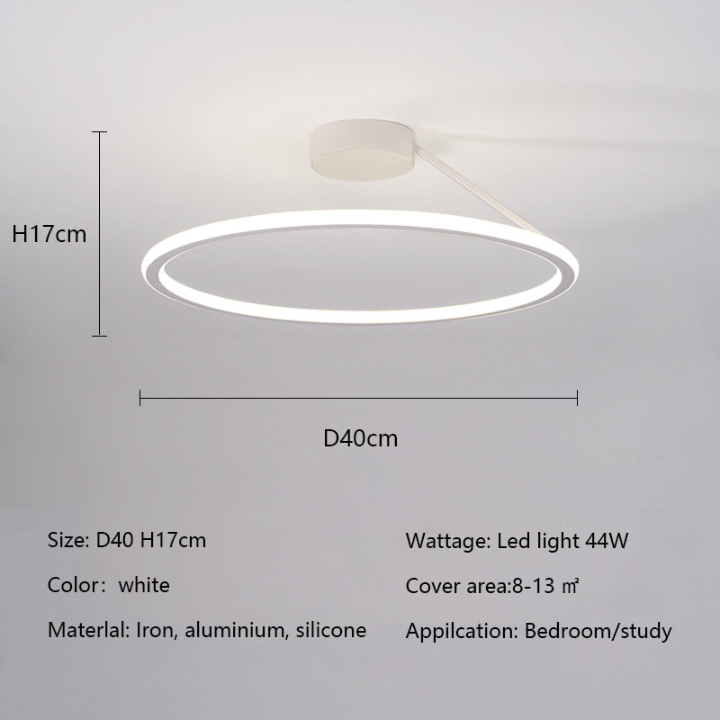 Modern Simple Circle Led Ceiling Chandelier Round Ring Aluminium Dimmable Bedroom Lamp Lighting
