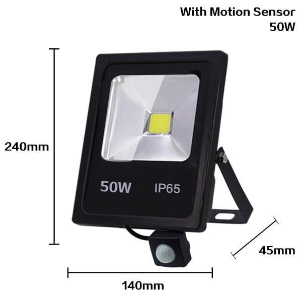 Motion Sensor LED FloodLight 50W 30W 10W Outdoor Lighting Waterproof IP65 Reflector Led Flood Light Spotlight Exterieur