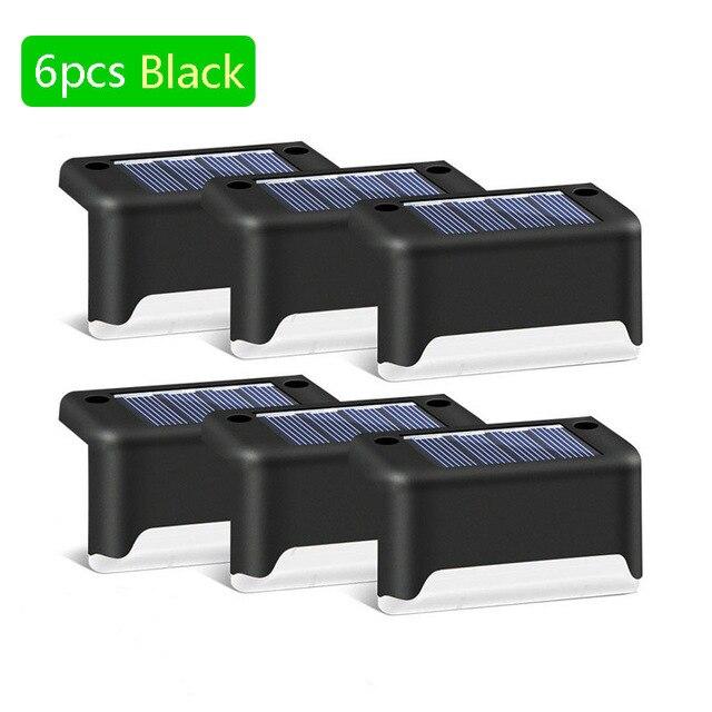 6/8pcs LED Solar Lamp Path Stair Outdoor Waterproof Wall Light Garden Landscape Step Stair Deck Lights Balcony Fence Solar Light