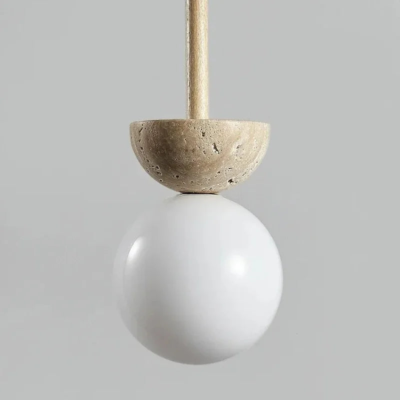 Cream Style Pendant Lamp Bedroom Bedside Led Chandelier Stone Wood Light Designer Bauhaus Medieval Restaurant Bar Small Lights