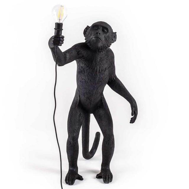 Resin Black White Gold Monkey Lamp Pendant Light For Living Room Lamps Art Parlor Study Room Led Lights lustre With E27 Led Bulb