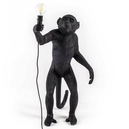 Resin Black White Gold Monkey Lamp Pendant Light For Living Room Lamps Art Parlor Study Room Led Lights lustre With E27 Led Bulb