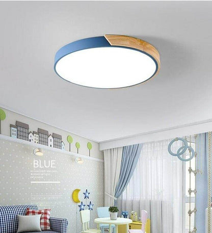 Nordic Oak App Dimmable Led Ceiling Lights Living Room Round Multicolor Alloy Led Ceiling Lamp Bedroom Led Ceiling Light Fixture