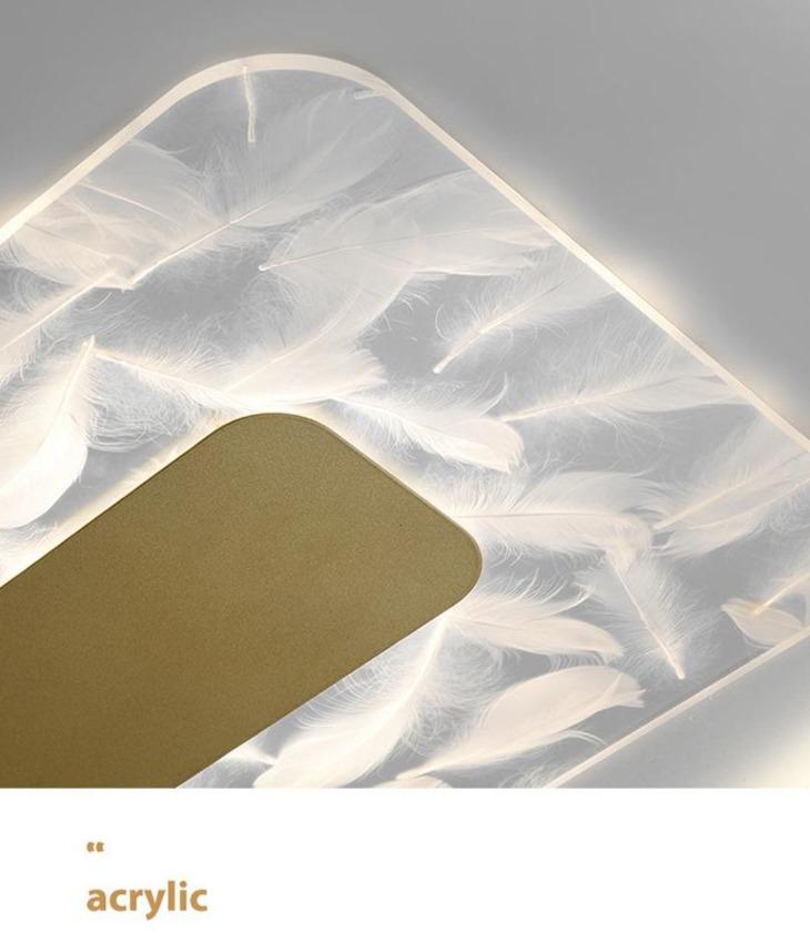 Living Room Ceiling Lamp Creative Feather Light Luxury LED Lamps
