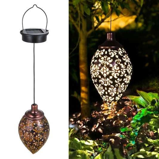 Waterproof solar garden light  LED Lantern Hanging Outdoor solar Lamp Olive Shape Sensitive Sensor Control Solar Powered lamp
