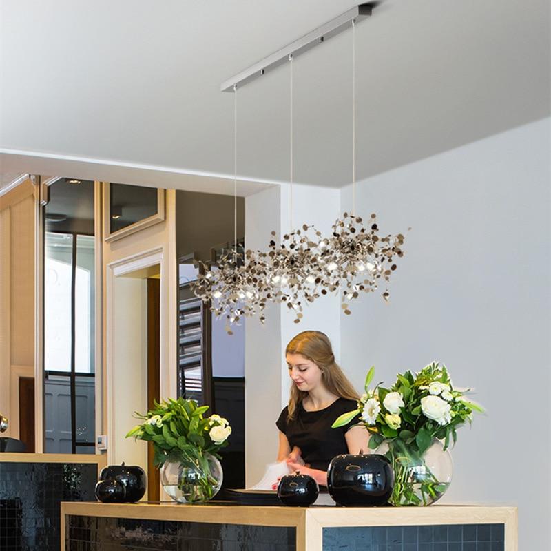 Postmodern Individual G9 Leaf Pendant Light Industrial Lamp Metal Hanging Lights LOFT Suspension Luminaire