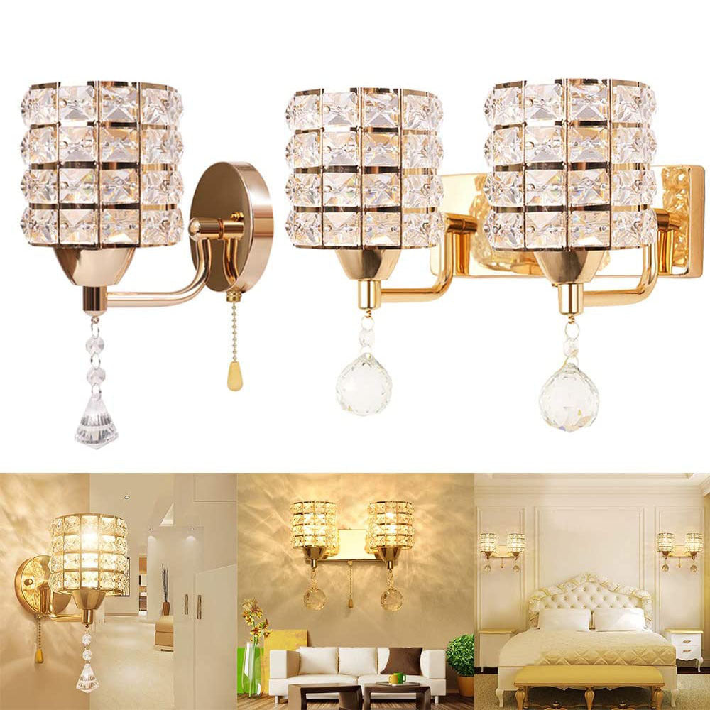 Decorative Crystal Wall Lamps Simple Cyrstal Wall Lights for Bedroom Living Room Crystal Wall Lighting