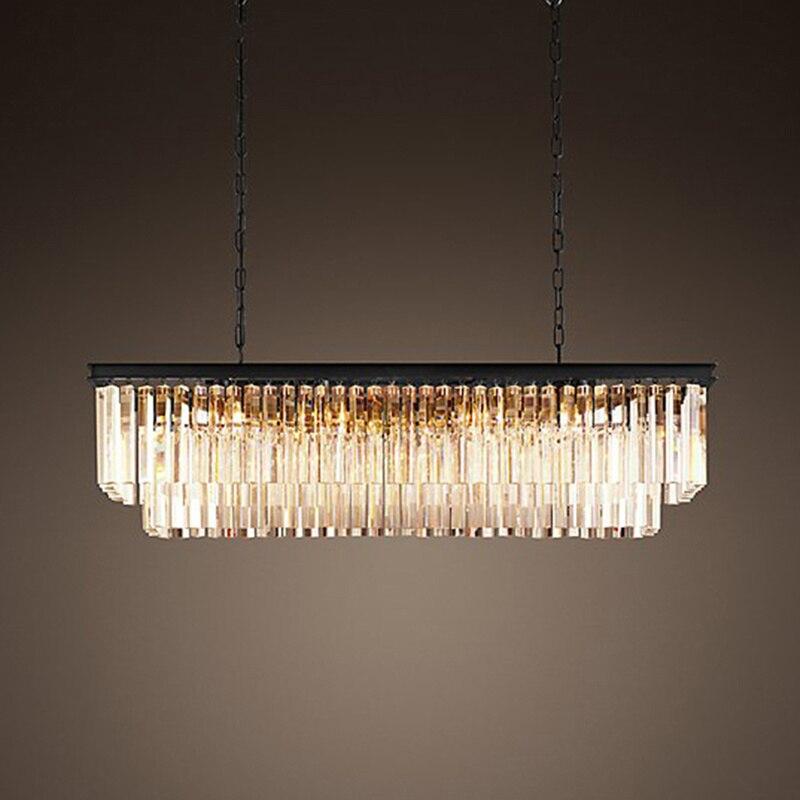 Modern Rectangular Lustre Crystal Chandelier Lighting Crystal Chandeliers Luminaria De Techo Hanglamp Lighting Fixtures