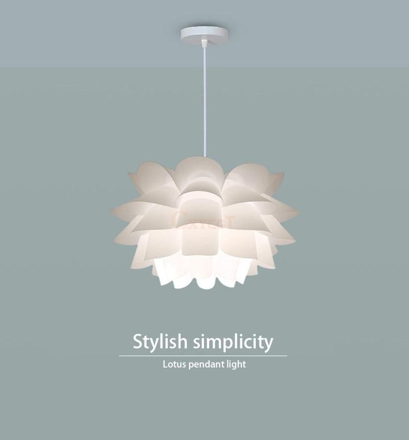 DIY Lily Lotus IQ Puzzle Pendant Lampshade E27 Pendant Light Cafe Restaurant Ceiling Room Decoration LED Hanging Lamp