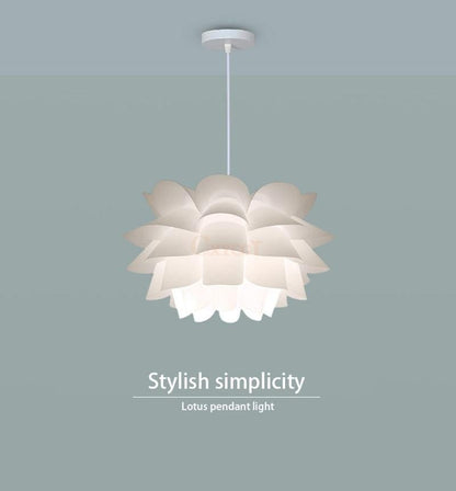 DIY Lily Lotus IQ Puzzle Pendant Lampshade E27 Pendant Light Cafe Restaurant Ceiling Room Decoration LED Hanging Lamp
