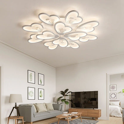New Modern LED Ceiling Lights Flower Shape With Remote Control/ APP For  Living/Dining/Bed Room Kitchen Home Decoration Luxury