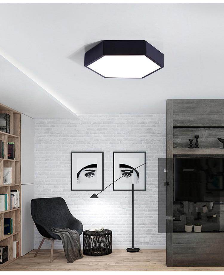 Ultrathin LED modern ceiling light hexagon Iron Acrylic indoor lamp kitchen bed room porch decoration light fixture