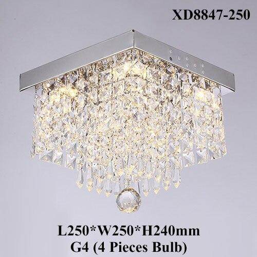 Modern Square Crystal Pendant Lamp LED Lamps Restaurant Corridor  LED Pendant Lights Led Lustre Light