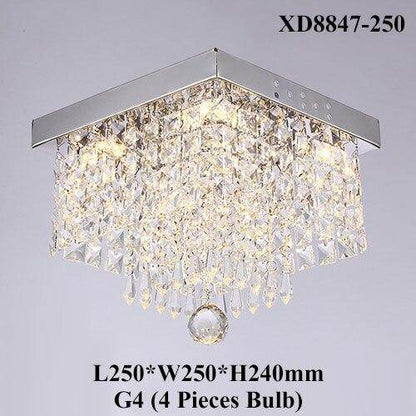 Modern Square Crystal Pendant Lamp LED Lamps Restaurant Corridor  LED Pendant Lights Led Lustre Light