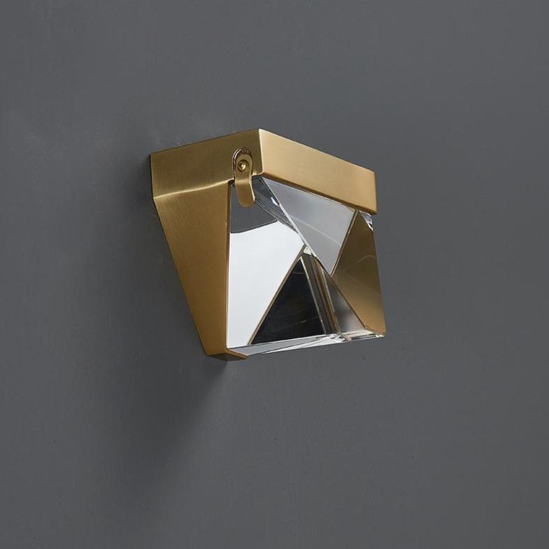 Nordic Copper Post-modern Light Exquisite Crystal Bedroom Headwall Lamp Creative Corridor Staircase Copper Wall Lamp