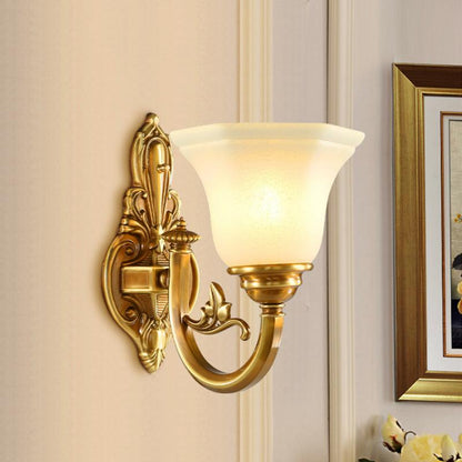 All Copper American Ceramic Antique Wall Lamp Double Head Luxury Atmosphere European Style Living Room Background Wall Bedroom Bedside Stair Copper Wall Lamp