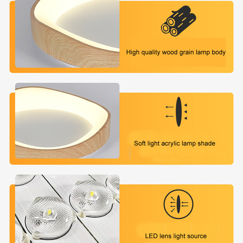LED Ceiling Lamp Bedroom Corridor Modern Wood Ceiling Lights Living Room Decorative Light Fixture