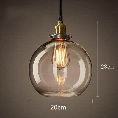 Simple American glass chandelier affordable retro industrial wind cafe bar single head restaurant lighting