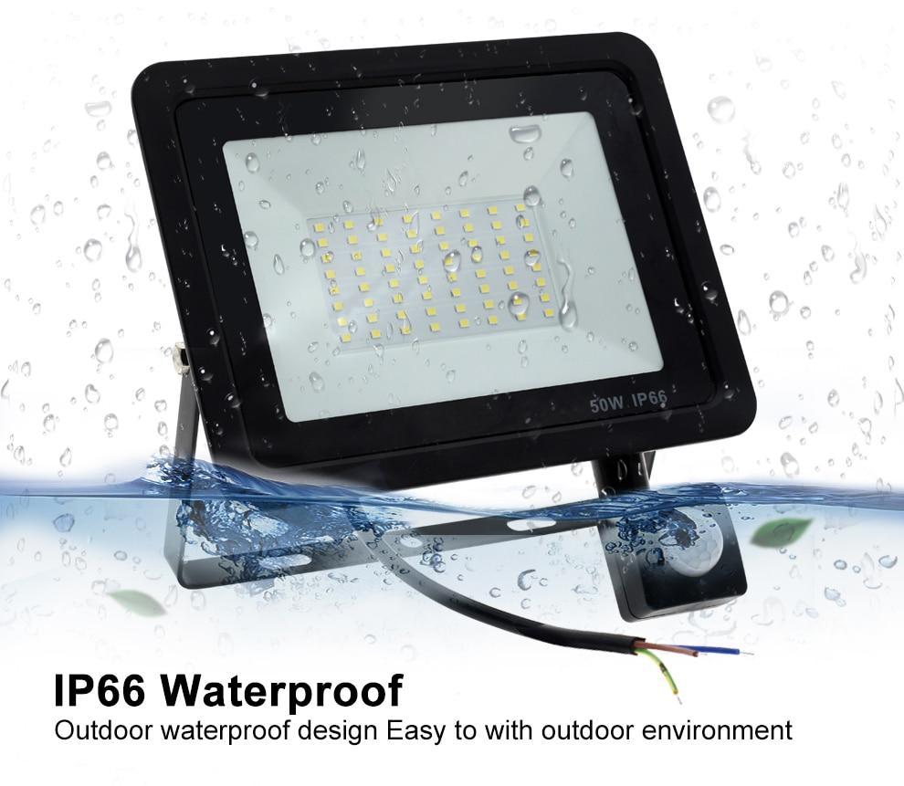 Motion Sensor LED Floodlight  Waterproof Spotlight 10W 30W 50W 100W Flood Light Outdoor Lighting for Garden Street Wall