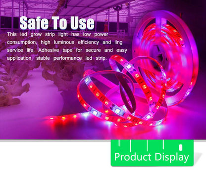 Plant Grow lights 1m 2m 3m 4m 5m Waterproof Full Spectrum LED Strip Flower phyto lamp Red blue 4:1 for Greenhouse Hydroponic